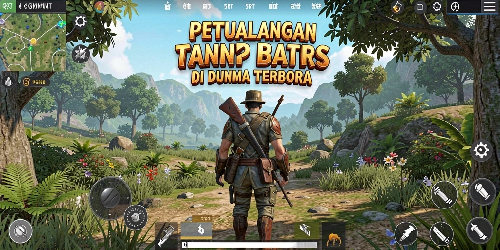 Screenshot utama 5RT menampilkan pemain menjelajahi dunia terbuka yang luas.