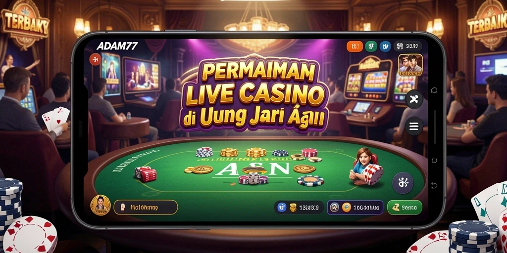 Tampilan gameplay Live Casino yang menarik di ADAM77.