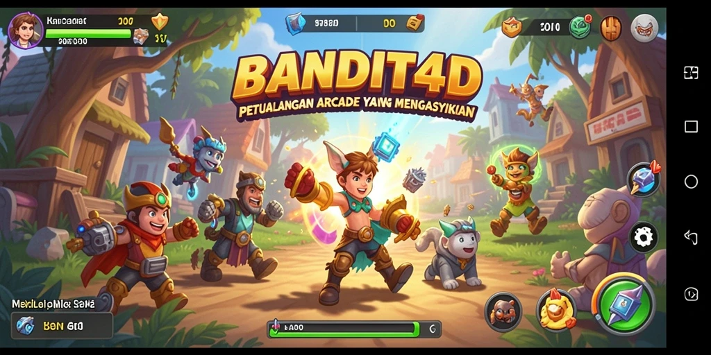 Tampilan gameplay menegangkan di BANDIT4D yang penuh warna.