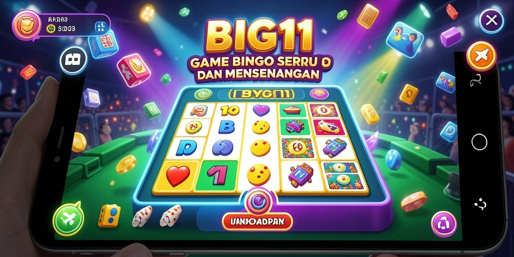 Tampilan gameplay Bingo di BIG11 yang penuh warna dan dinamis.