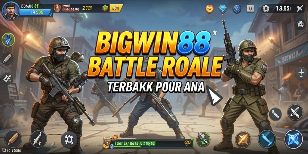 Tangkapan layar menampilkan aksi intens dalam game Battle Royale.