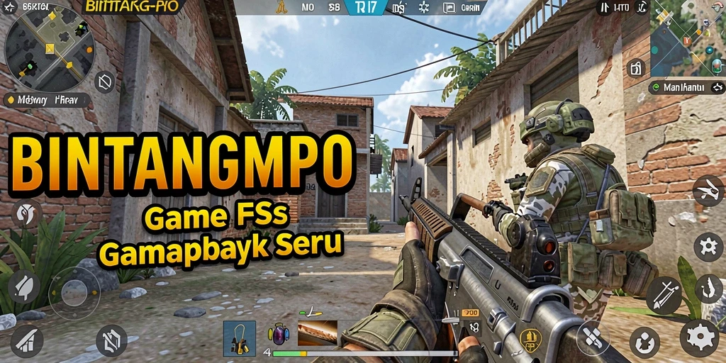 Gameplay seru BINTANGMPO dengan aksi tembak-menembak yang intens.