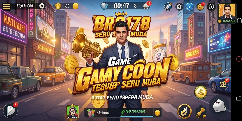 Tangkapan layar gameplay BRO178 menampilkan pengelolaan bisnis yang seru dan interaktif.