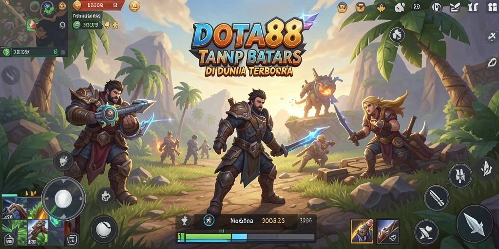 Tangkapan layar gameplay DOTA88 yang menunjukkan aksi petualangan di dunia terbuka.