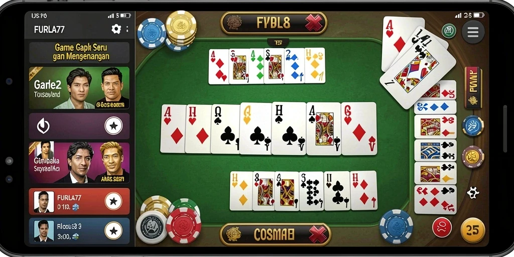 Tampilan menarik dari gameplay Gaple FURLA77.