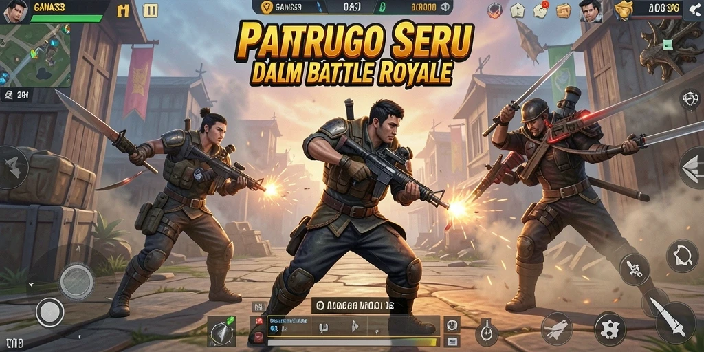 Screenshot dari gameplay seru Battle Royale GANAS33.