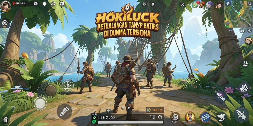 Tampilan gameplay HOKILUCK dalam dunia terbuka yang menakjubkan.