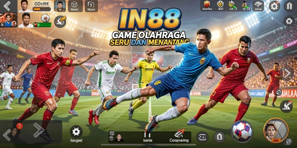 Tangkapan layar IN88 menampilkan dinamika gameplay olahraga yang seru.
