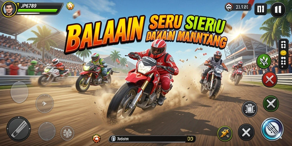 Tampilan gameplay balapan yang mendebarkan di JP6789.