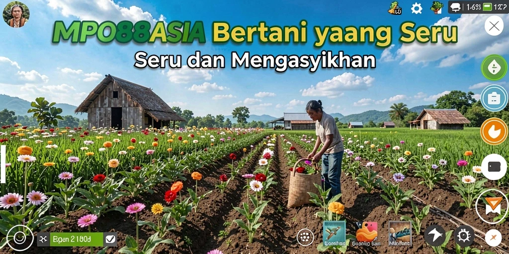 Tampilan gameplay MPO88ASIA saat berkebun di ladang yang subur.