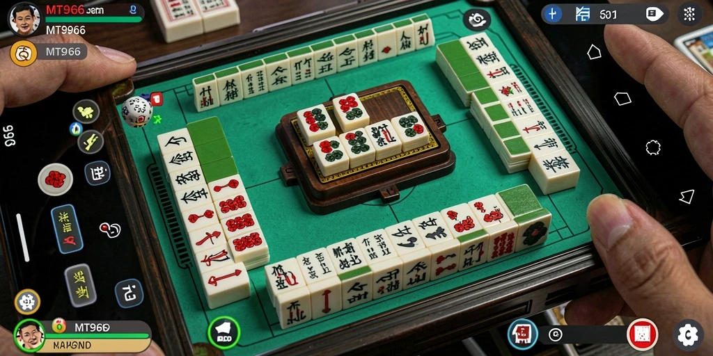 Tampilan menarik dari gameplay <strong>MT966</strong> saat bermain Mahjong.