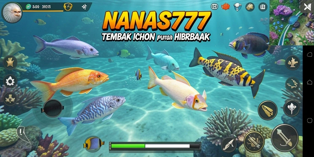 Screenshot gameplay NANAS777 menampilkan aksi menembak ikan yang seru.