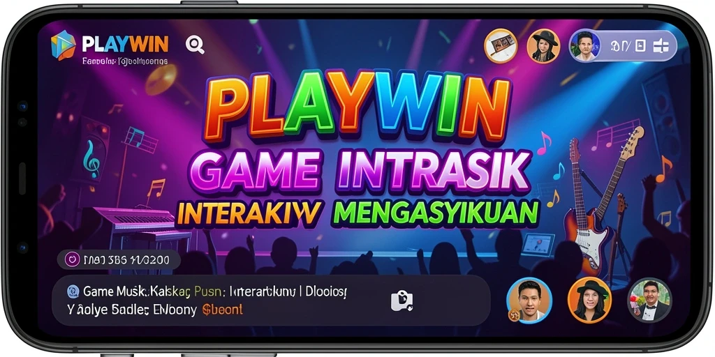 Screenshot menunjukkan gameplay seru dari PLAYWIN dengan berbagai lagu.