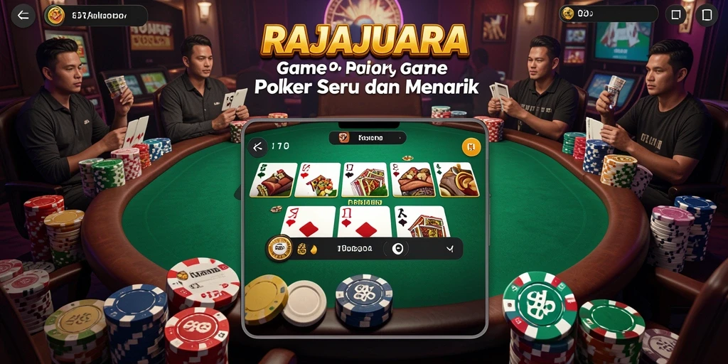 Tampilan gameplay menarik di RAJAJUARA dengan suasana Poker yang mendebarkan.