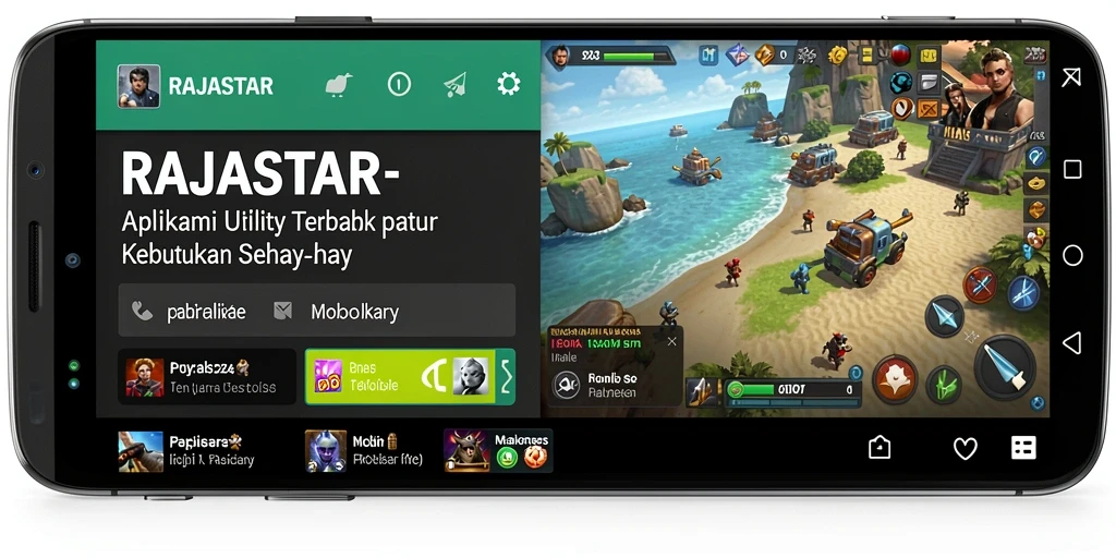 Tampilan antarmuka aplikasi RAJASTAR yang intuitif dan user-friendly.