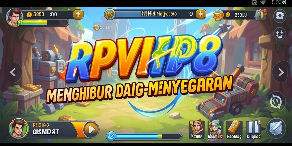 Tampilan gameplay RPVIP8 yang menampilkan aktivitas karakter dalam permainan Idle.