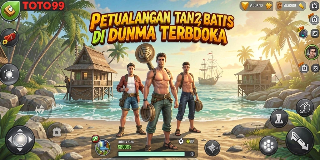 Screenshot gameplay TOTO99 menunjukkan petualangan Open World yang mendalam.