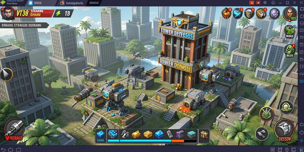 Gameplay intens di VT38 dengan strategi Tower Defense.