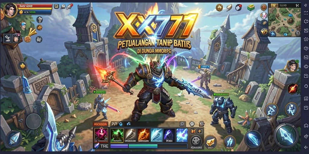 Tampilan menarik dari gameplay MMORPG XXX777 yang seru.