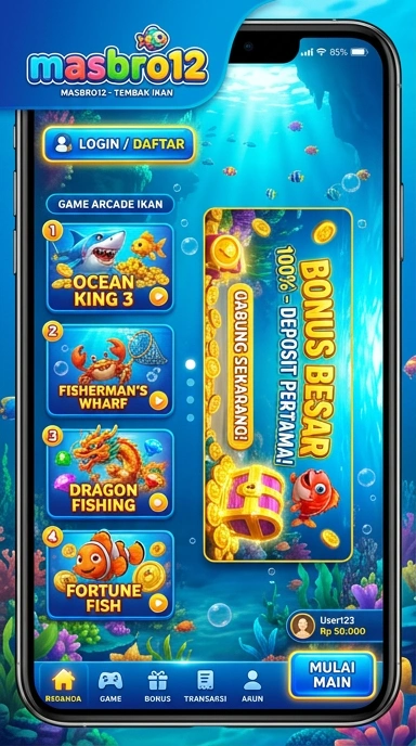 Screenshot aplikasi yang menunjukkan berbagai kategori di masbro12.